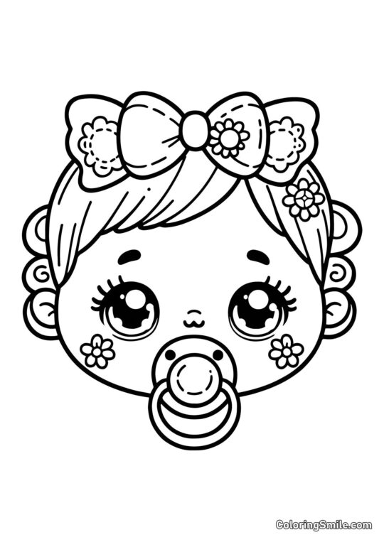 Bambola Cuccioli con Ciuccio Bambola Cuccioli con Ciuccio - Pagina da Colorare