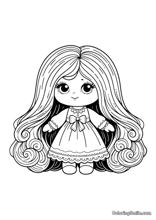 Bambola alla Moda per Neonati Bambola alla Moda per Neonati - Pagina da Colorare