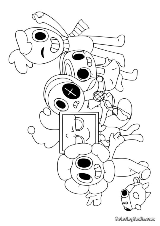 Personaggi dal Mondo di Dendy Personaggi dal Mondo di Dendy - Pagina da Colorare