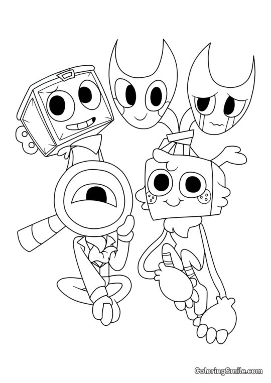 Roger, Boxsten, Gub e Razzle e Dazzle Roger, Boxsten, Gub e Razzle e Dazzle - Pagina da Colorare