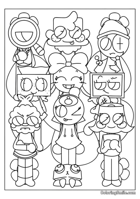 Toonie dal Mondo di Dendy Toonie dal Mondo di Dendy - Pagina da Colorare