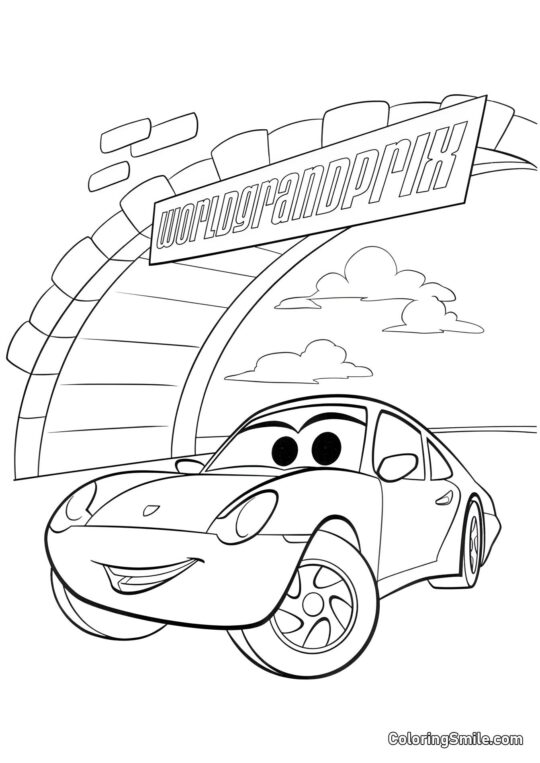 McQueen al Gran Premio McQueen al Gran Premio - Pagina da Colorare