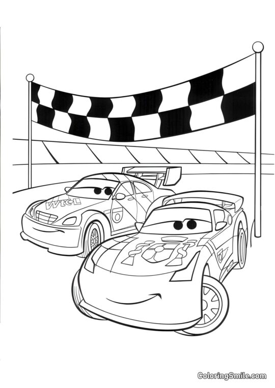 Auto al traguardo Auto al traguardo - Pagina da Colorare