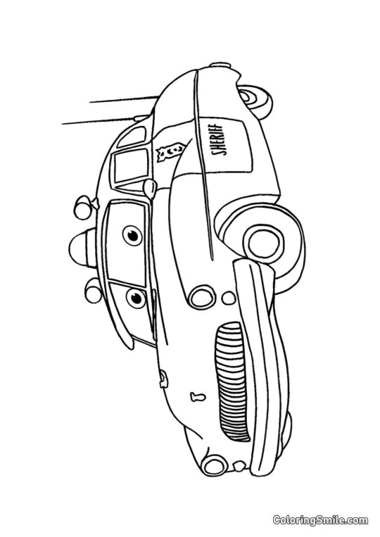 Auto dello sceriffo Auto dello sceriffo - Pagina da Colorare