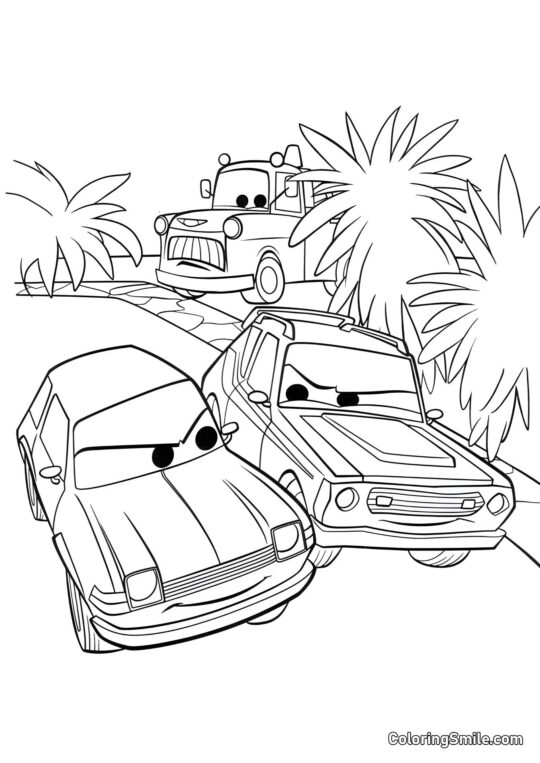 Auto che escogitano un piano ingegnoso Auto che escogitano un piano ingegnoso - Pagina da Colorare