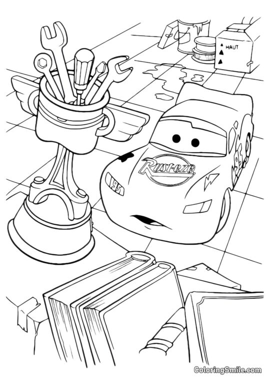 McQueen e la coppa McQueen e la coppa - Pagina da Colorare