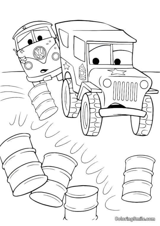 Auto alla discarica Auto alla discarica - Pagina da Colorare