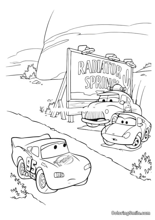 Auto all’ingresso della città Auto all’ingresso della città - Pagina da Colorare