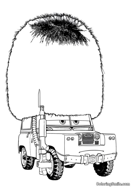 Auto con un cappello divertente Auto con un cappello divertente - Pagina da Colorare