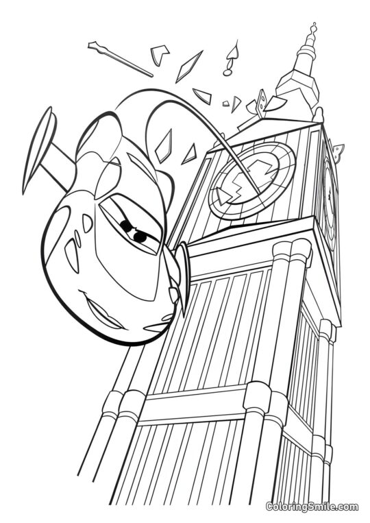 Auto in volo Auto in volo - Pagina da Colorare