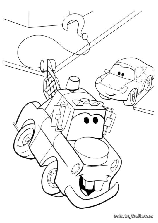 Auto con un gancio Auto con un gancio - Pagina da Colorare