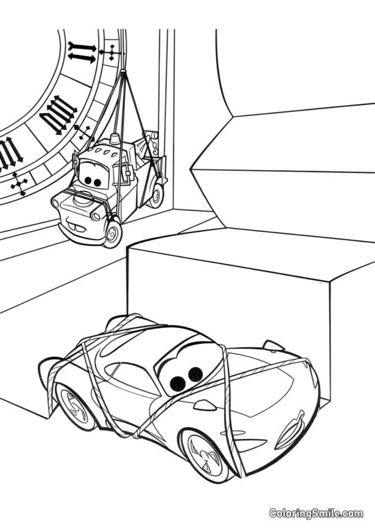 McQueen e Mater legati nella cappella McQueen e Mater legati nella cappella - Pagina da Colorare