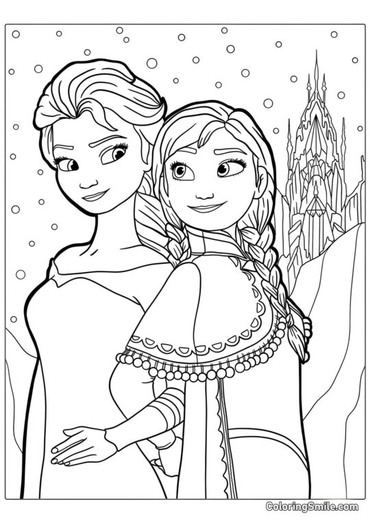 Sorelle Elsa e Anna - Pagina da Colorare
