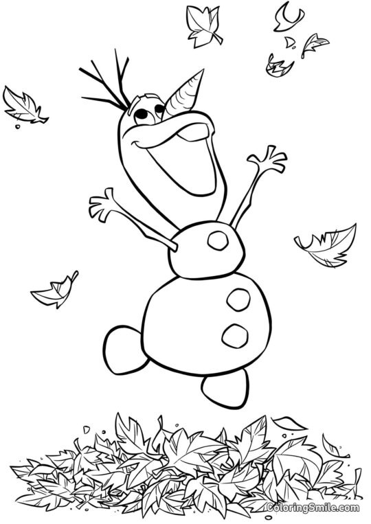 Pupazzo di neve Olaf felice - Pagina da Colorare