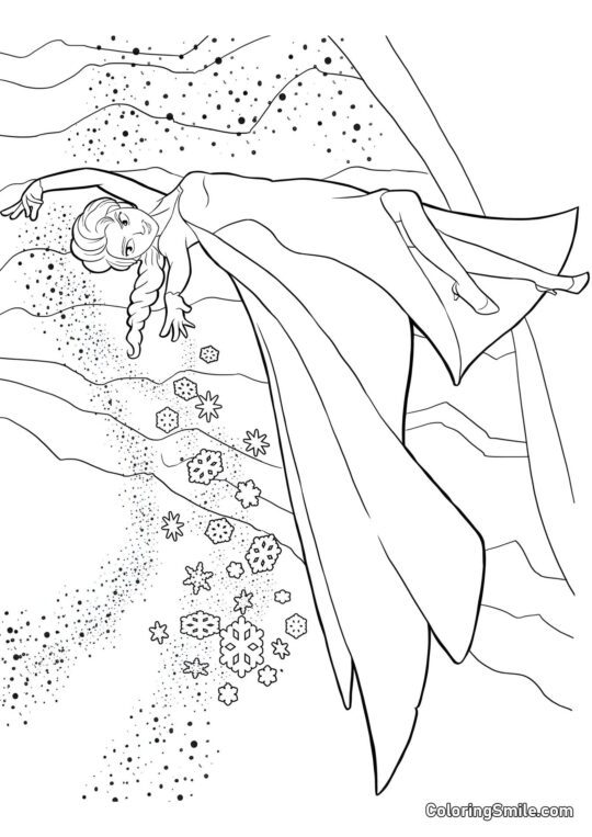 Elsa congela - Pagina da Colorare