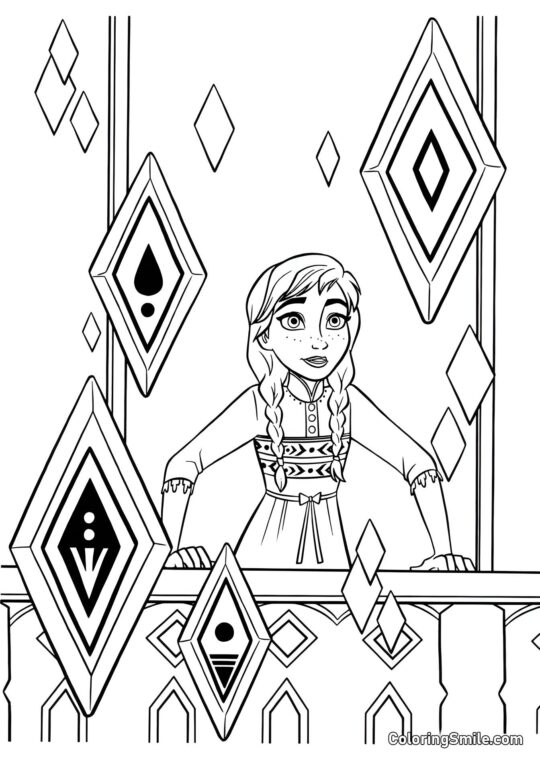 Anna e i cristalli elementali - Pagina da Colorare