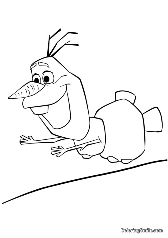 Olaf in volo - Pagina da Colorare