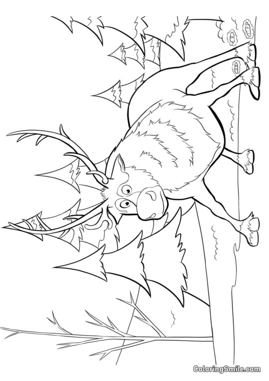 Sven sul ghiaccio - Pagina da Colorare