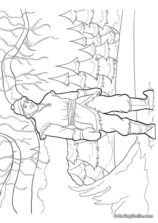 Kristoff nella foresta - Pagina da Colorare